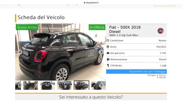 FIAT 500X 1.3 MultiJet 95 CV Club Immagine 1