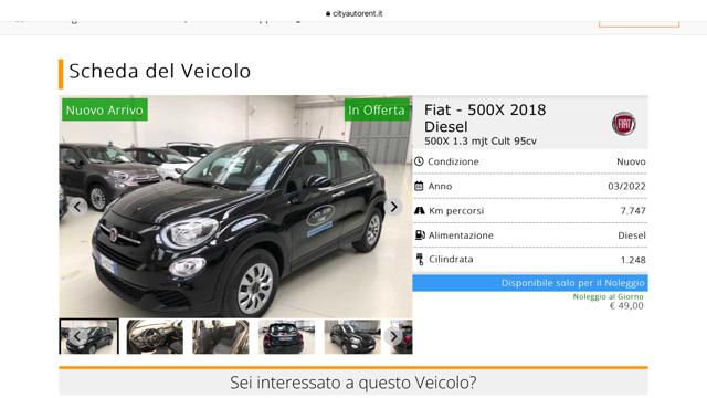 FIAT 500X 1.3 MultiJet 95 CV Club Immagine 3