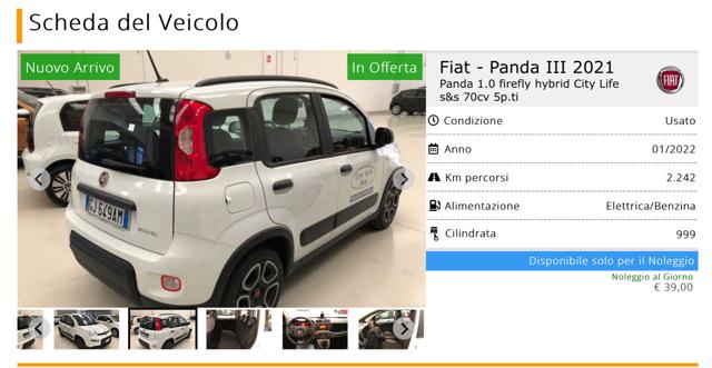 FIAT Panda 1.0 FireFly S&S Hybrid Immagine 4