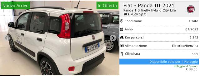 FIAT Panda 1.0 FireFly S&S Hybrid Immagine 2