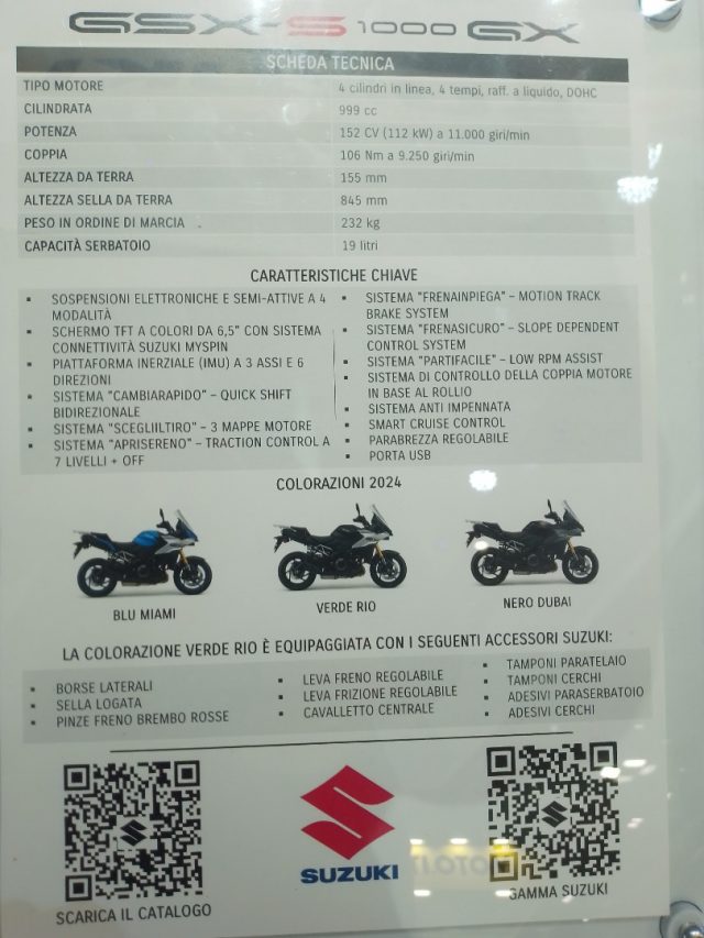 SUZUKI GSX S 1000 GX 2024 Immagine 2