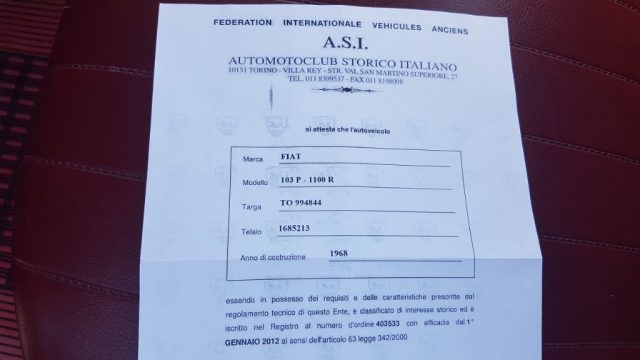 FIAT 1100 BERLINA R (TIPO 103 P) - foto 23