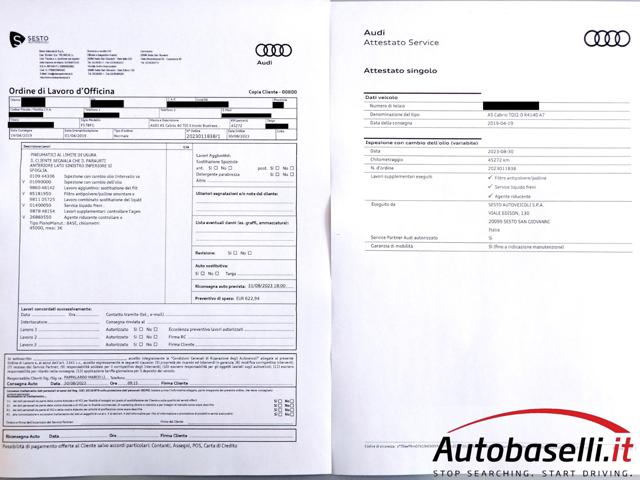 AUDI A5 Cabrio 40TDI 2.0D 190CV S-TRONIC S-LINE AUTOMATICA Immagine 4