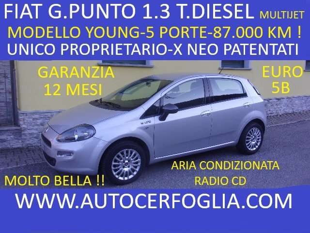 FIAT Punto 5p 1.3 mjt 16v Young 75cv-  87.000 KM !!! Immagine 0