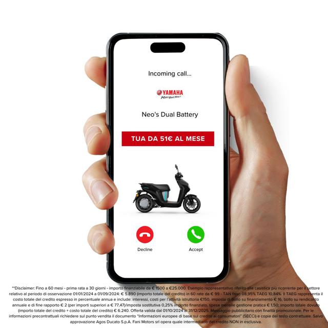 YAMAHA Neo's 50 Dual Battery Immagine 2