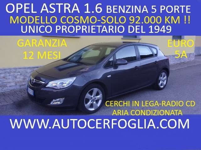 OPEL Astra 5p 1.6 Cosmo 115cv-SOLO 92.000 KM !!! Immagine 0