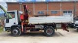 IVECO 150E23A CON CASSONE RIBALT.TRILAT. E GRU RETROCAB.