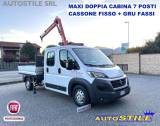 FIAT Ducato Maxi DOPPIA CABINA 7posti GRU FASSI cassone FISSO