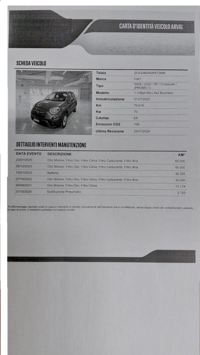 FIAT 500X 1.3 MULTIJET 95 CV BUSINESS AZ.  - foto 22