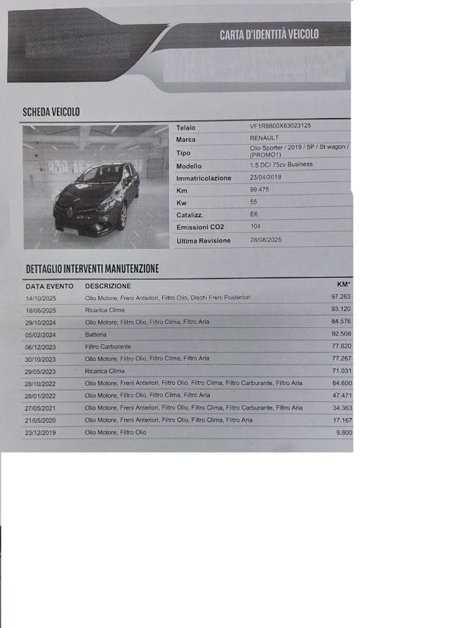 RENAULT CLIO SPORTER DCI 8V 75 CV BUSINESS AZ - foto 24