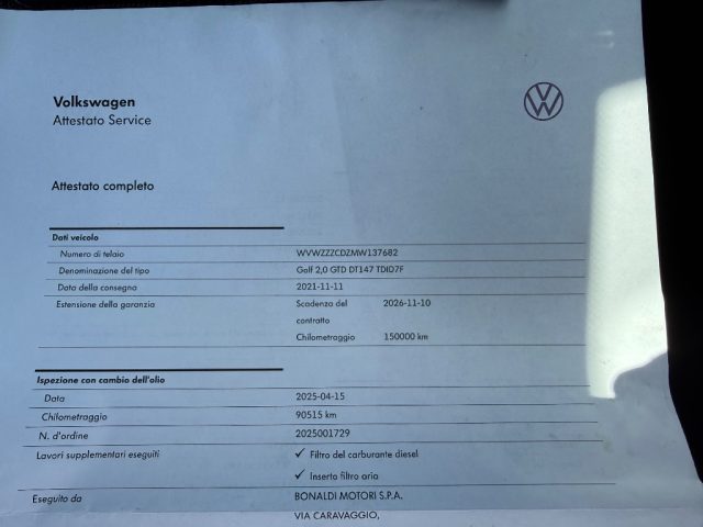 VOLKSWAGEN GOLF GTD GARANZIA UFFICIALE VW - foto 30