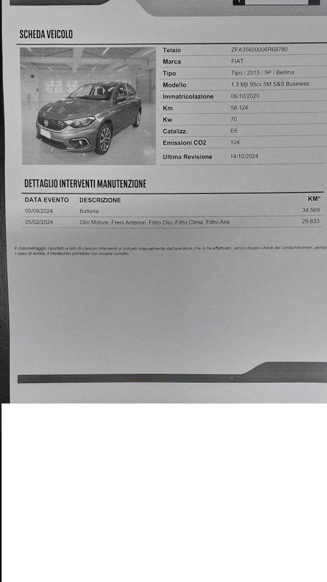 FIAT TIPO 1.3 MJT S&S 5 PORTE BUSINESS AZ. - foto 27