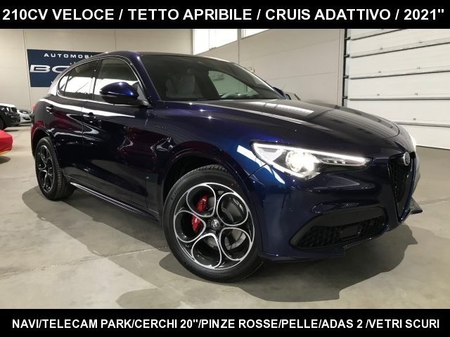 alfa romeo stelvio td 210cv at8 q4 veloce tetto pano/20"/cruis adatti anno 2021