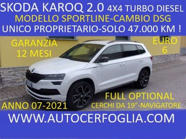 SKODA Karoq 2.0 tdi evo Sportline 4x4 150cv dsg-47.000 km !! 