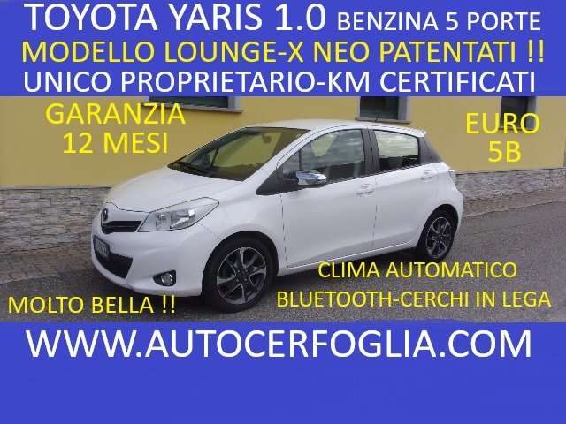 TOYOTA Yaris Yaris 5p 1.0 Lounge -X NEO PATENTATI !! 