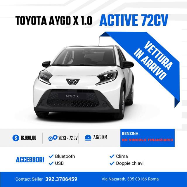 TOYOTA Aygo X 1.0 VVT-i 72 CV 5 porte Active IN ARRIVO 