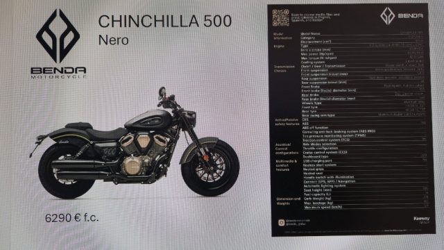 BENDA MOTORCYCLES Chinchilla 500 Nero pastello