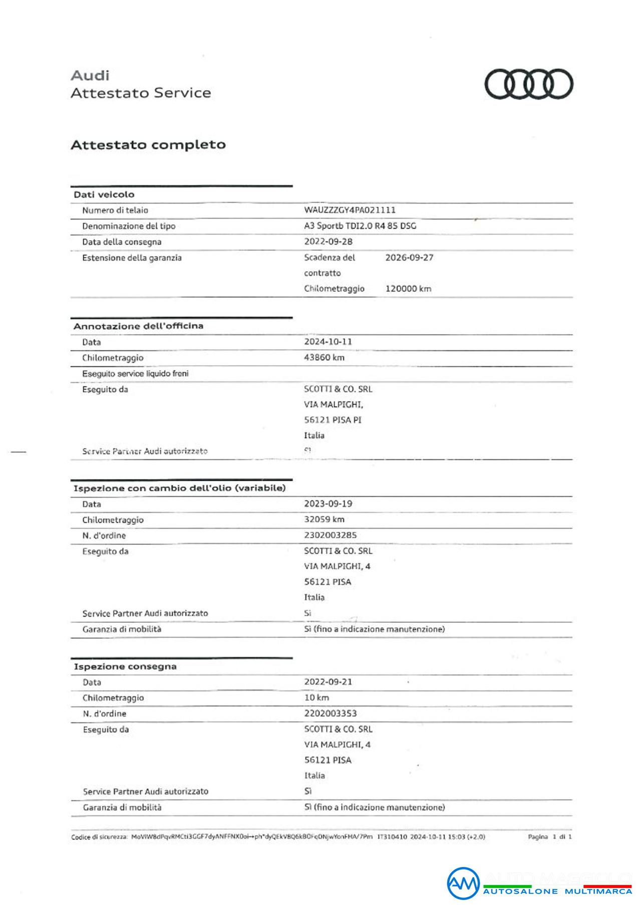 AUDI A3 SPB 30 TDI 116CV S tronic Business PREZZO REALE - 15