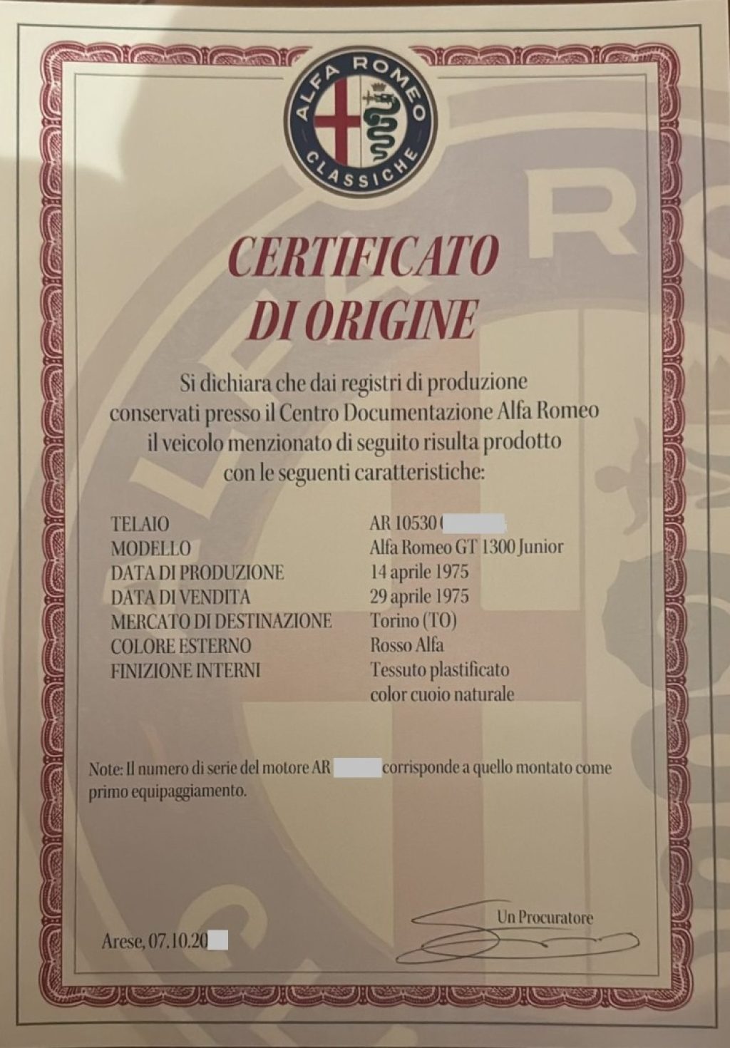 ALFA ROMEO GT 1.300 UNIFICATO*con INTERNI BEIGE*CERTIFICATA - 2