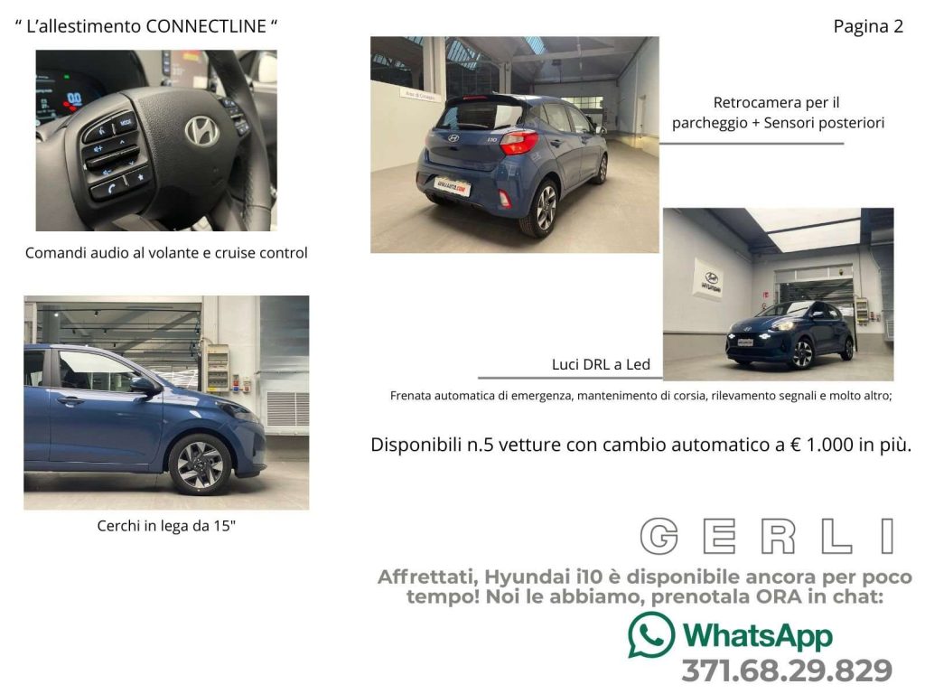 HYUNDAI i10 i10 1.0 mpi Connectline 63cv KM ZERO PREZZO VERO