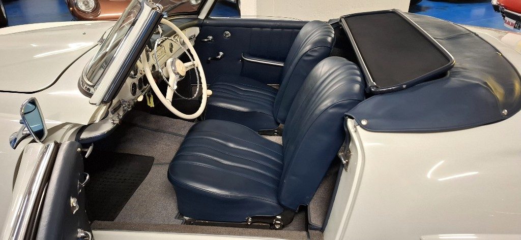 MERCEDES-BENZ 190 SL ***ASI TARGA ORO***BIANCA con PELLE BLU - 4