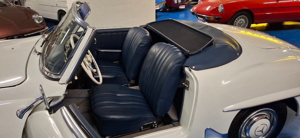 MERCEDES-BENZ 190 SL ***ASI TARGA ORO***BIANCA con PELLE BLU - 7