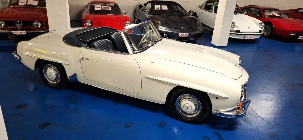 MERCEDES-BENZ 190 SL ***ASI TARGA ORO***BIANCA con PELLE BLU - 55