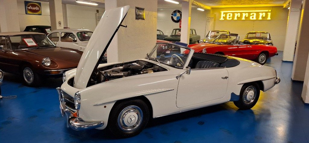 MERCEDES-BENZ 190 SL ***ASI TARGA ORO***BIANCA con PELLE BLU - 15