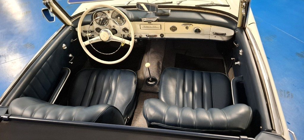 MERCEDES-BENZ 190 SL ***ASI TARGA ORO***BIANCA con PELLE BLU - 19