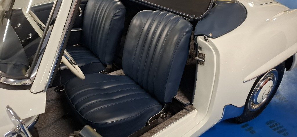 MERCEDES-BENZ 190 SL ***ASI TARGA ORO***BIANCA con PELLE BLU - 26