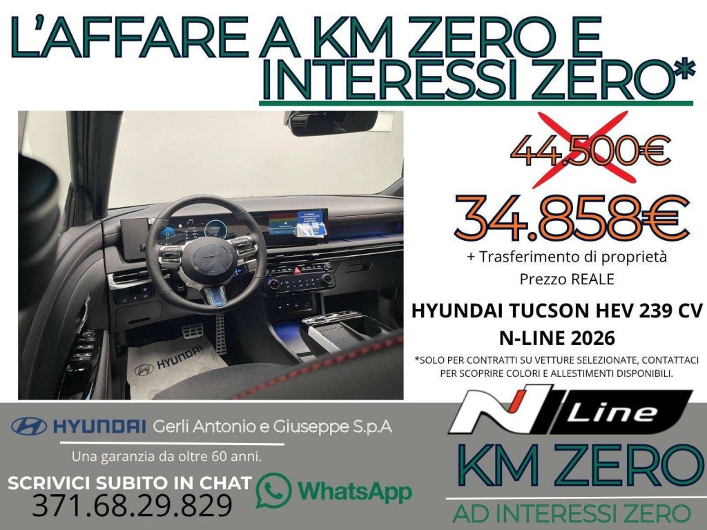 HYUNDAI Tucson 1.6 A/T HEV FULL HYBRID "N-LINE" KM ZERO - "PREZZO