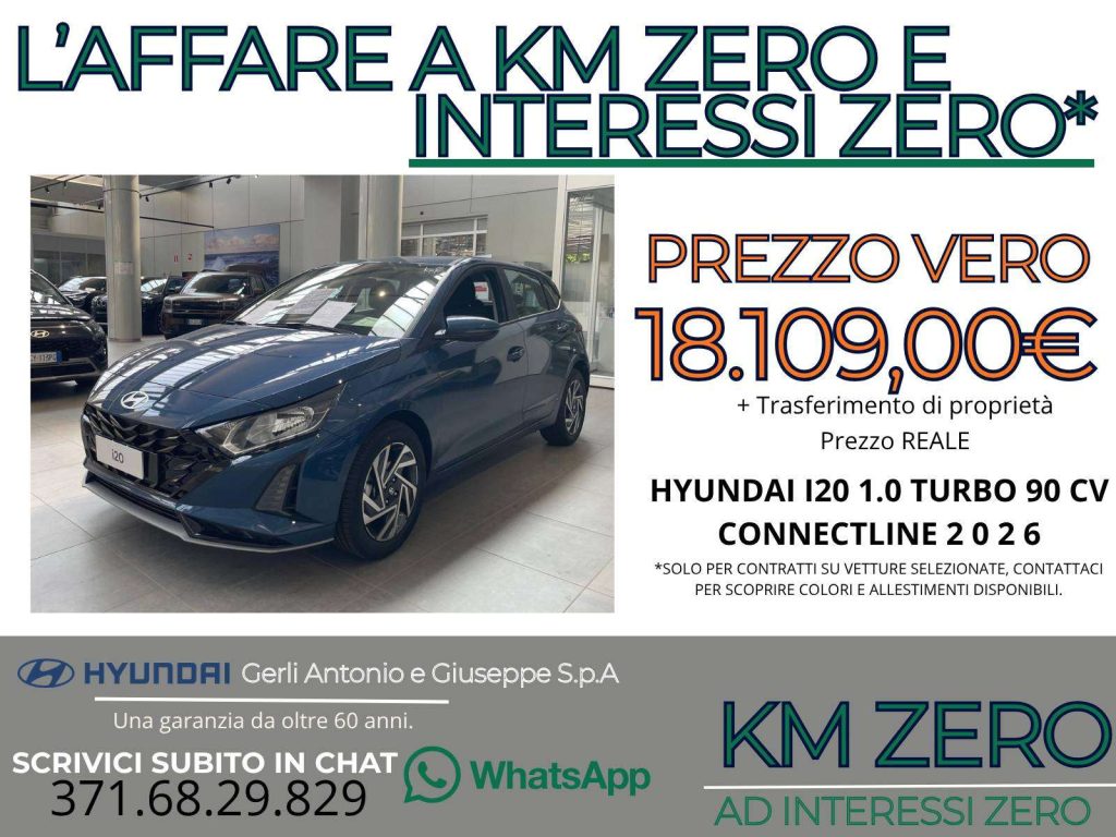 HYUNDAI i20 i20 1.0 t-gdi Connectline 90cv mt KM ZERO CON PROM