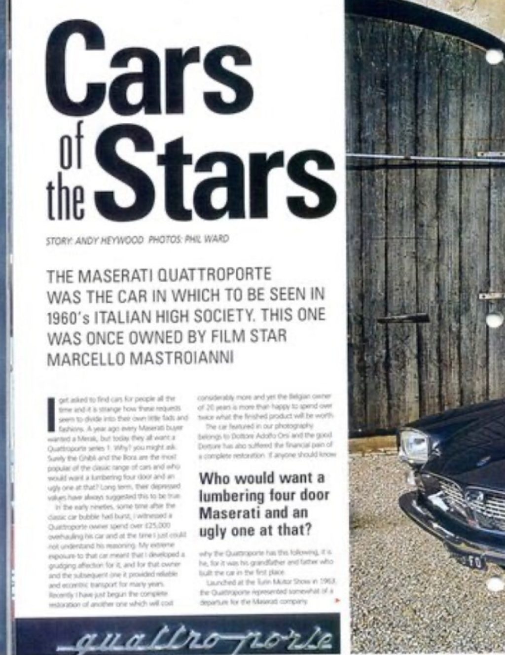 MASERATI Quattroporte 4.136cc **TARGHE NERE**LIBRETTO A PAGINE - 62