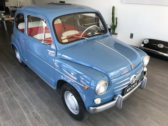 fiat 600 d sport. controvento libret. targa originali anno 1961